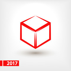 3d cube logo design icon, vector illustration. Flat design style