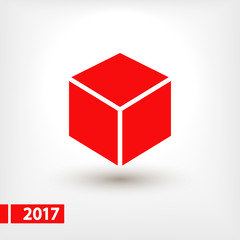 3d cube logo design icon, vector illustration. Flat design style