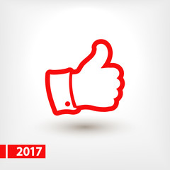 LIKE icon , vector illustration. Flat design style  