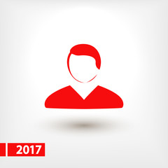 man icon, vector illustration. Flat design style