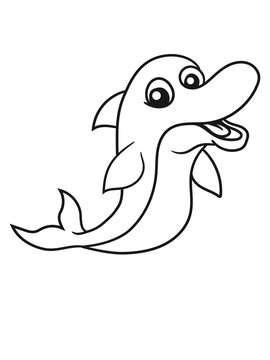 Painted small delfin cute cute naughty comic cartoon grin smile funny