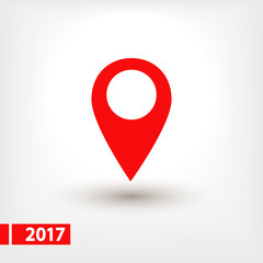 Fototapeta premium Map pointer flat icon, vector illustration. Flat design style 