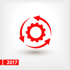 setting parameters, circular arrows  icon, vector illustration. Flat design style