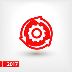 setting parameters, circular arrows  icon, vector illustration. Flat design style