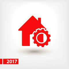 setting parameters, house icon, vector illustration. Flat design style