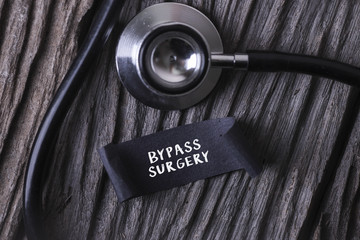 Medical Concept- BYPASS SURGERY word written on label tag