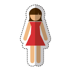 young woman avatar character vector illustration design