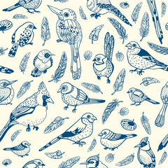 Bird seamless pattern.