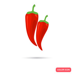 Chili pepper color flat icon for web and mobile design