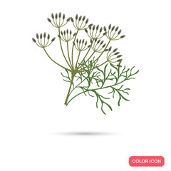 Dill color flat icon for web and mobile design
