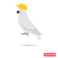 White cockatoo color flat icon for web and mobile design © LynxVector