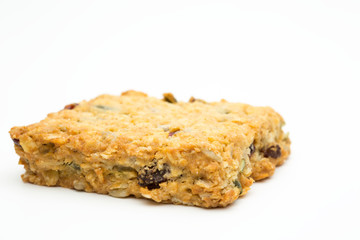 Granola bar on a white background
