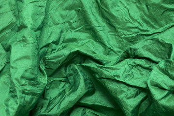 Green silk fabric background