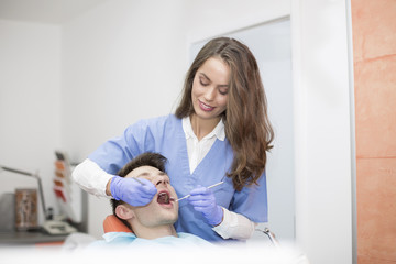 Medical checkup in the dentist office