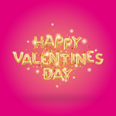 Happy Valentines day gold balloons