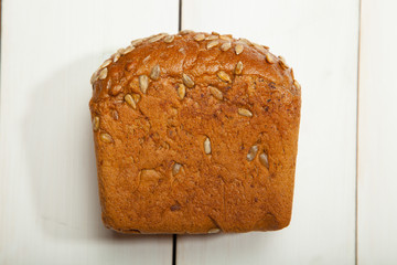 Bread on a white wooden background