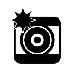 photographic camera with flash icon vector illustration design