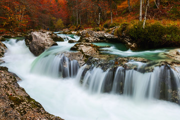 Fototapeta na wymiar Canyon Mostnica near lake Bohinj in Slovenia