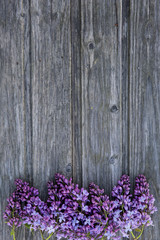bouquet of lilac on wooden background with violet and pink flowers. vertical layout.copy space.spring mood. international women's day. the freshness of flowers. easter