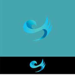 wing abstract logo icon