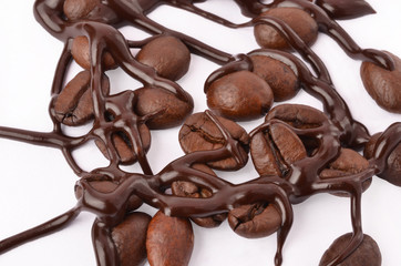 Coffee beans and chocolate
