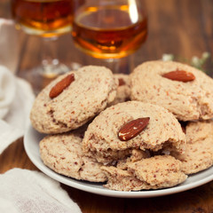 almond cookies on whuite dish