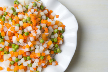 Cooked vegetables on a plate