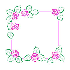 Cute vector frames for Valentine's Day and other holidays. Square labels for the text and border of roses.