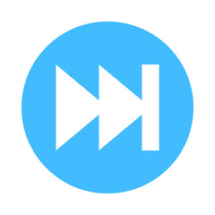 Arrow sign direction icon circle button skip symbol flat style