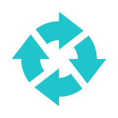 Fototapeta premium Arrow sign rotation icon reload button refresh symbol flat style