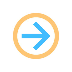 Arrow sign direction icon circle button flat style
