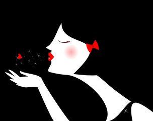 Profilo bianco manda un bacio 