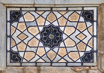 Old Eastern mosaic on a wall, Uzbekistan