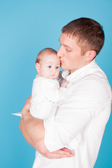 Dad and little girl family love