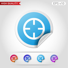 Colored icon or button of target symbol with background