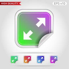 Colored icon or button of arrows symbol with background