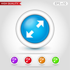 Colored icon or button of arrows symbol with background