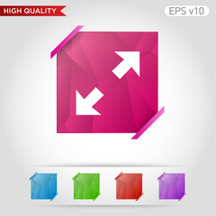 Colored icon or button of arrows symbol with background