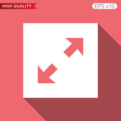 Colored icon or button of arrows symbol with background