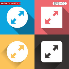 Colored icon or button of arrows symbol with background