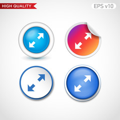 Colored icon or button of arrows symbol with background