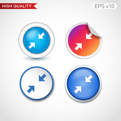 Colored icon or button of left arrow symbol with background