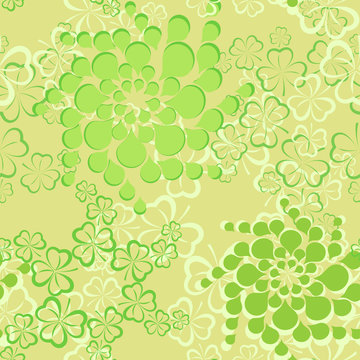 Seamless pattern. Floral green background. Vector illustration