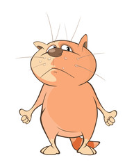 Illustration of a Cute Cat. Cartoon Character