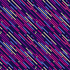 Seamless vector parallel dark and light violet blue pink margenta and light yellow diagonal lines. Seamless background for manufacturing, prints, gift wrap and web design.
