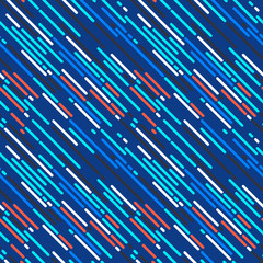 Seamless vector parallel white dark grey, black, light red and blue diagonal lines. Seamless background for manufacturing, prints, gift wrap and web design.
