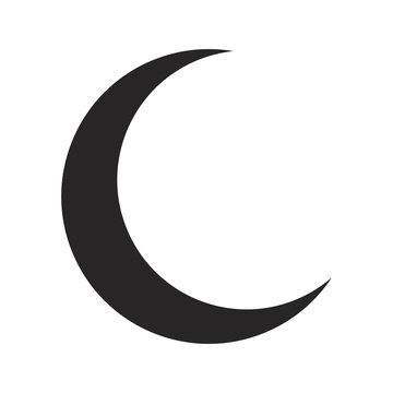 crescent moon silhouette vector symbol icon design.