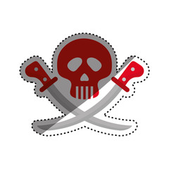 skull with swords icon vector illustration graphic design
