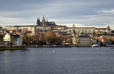Architecture from Prague and cloudy sky