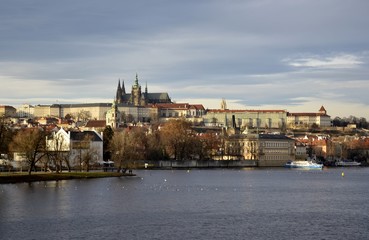 Architecture from Prague and cloudy sky